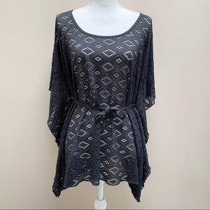 BECCA Black Crochet Swim Coverup
